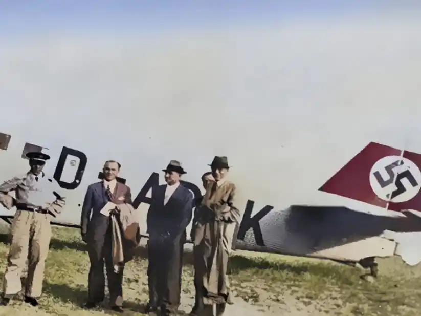 Tetuán, 23 julio 1936. F. Arranz, J. Bernhardt A. Henke y A. Langenheim