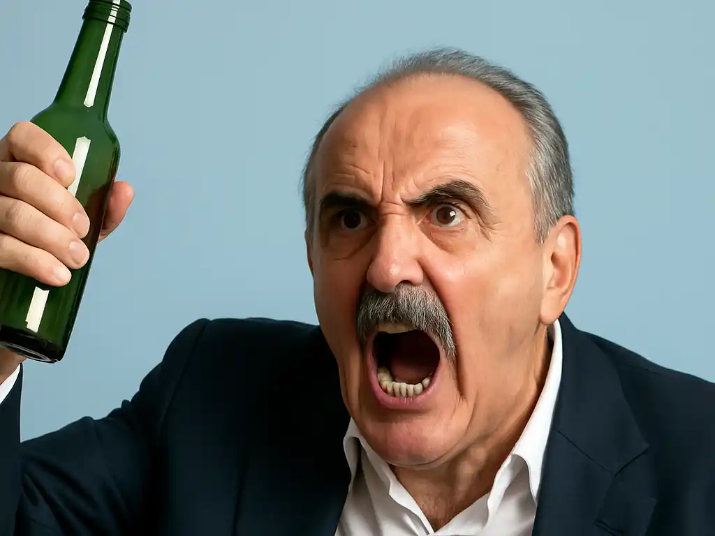 La locura de Guillermo Moreno. Siempre listo para tirarte un botellazo.