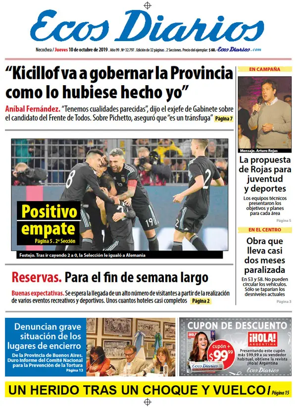Tapa del 10 de octubre de 2019