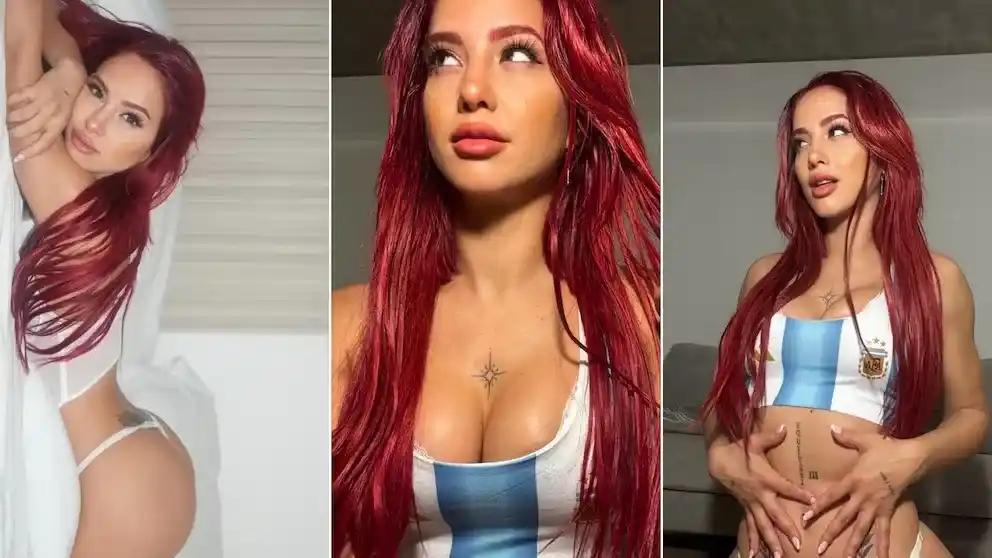 Flor Vigna se sumó a Only Fans con una jugada sesión de fotos con la celeste y blanca