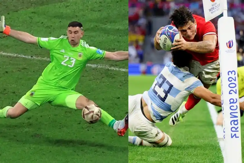 «De 23 a 23»: Dibu Martínez se sumó a la fiebre Puma tras el pase a semis del Mundial de Rugby