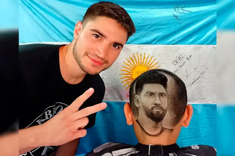 Qatar 2022: El barbero campeón de Baradero que retrata a Messi en la cabeza a puro corte de pelo