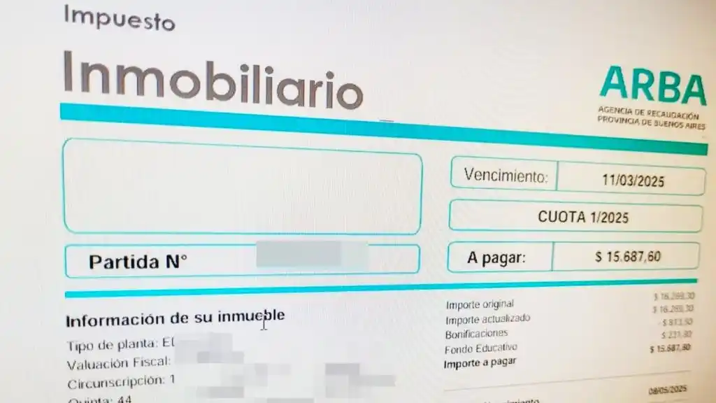 El jueves 19 vencerá la primera cuota del Impuesto Inmobiliario, Edificado y Baldío.