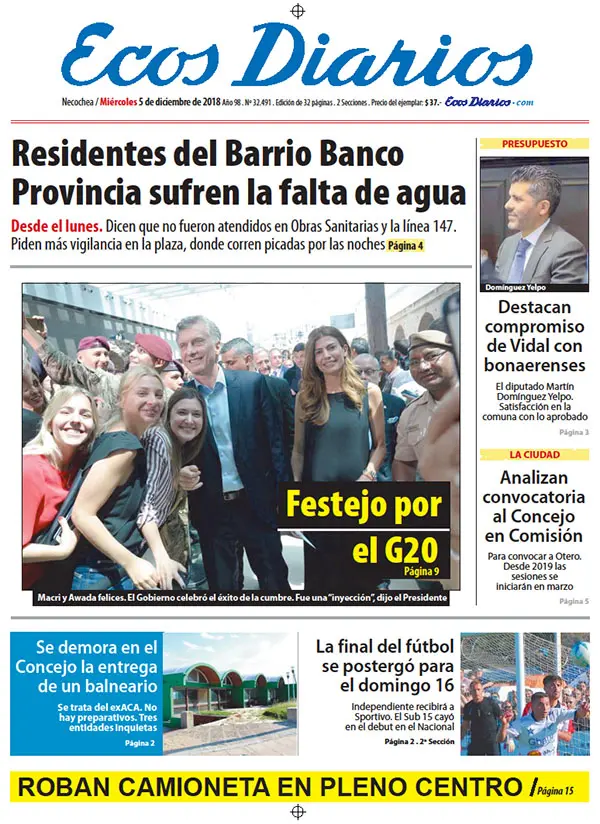 Tapa del 5 de diciembre de 2018
