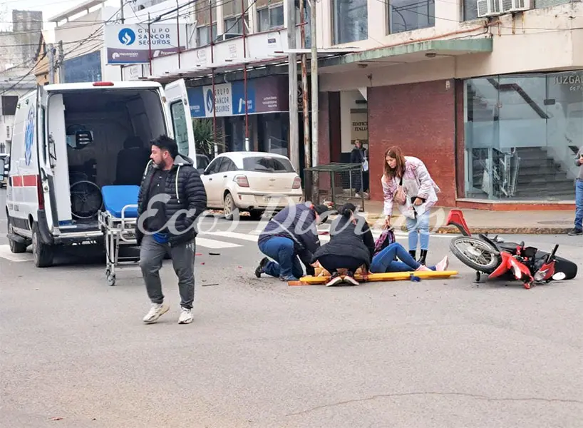 Motociclista lesionada