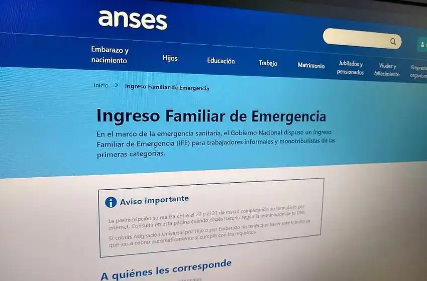 Prorrogan el plazo de inscripción para el cobro del Ingreso Familiar de Emergencia