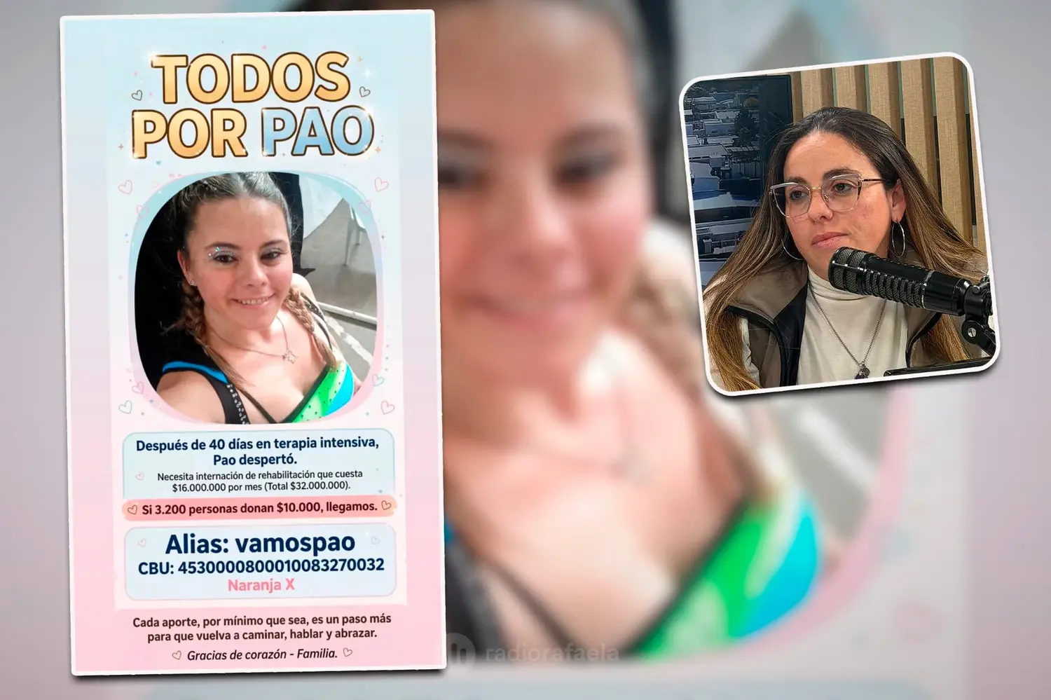“Todos por Pao”: una familia rafaelina busca reunir $16 millones para la rehabilitación de una profesora de patín