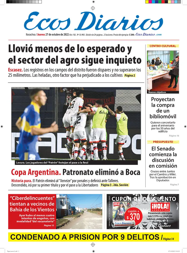 Tapa del 27 de octubre de 2022