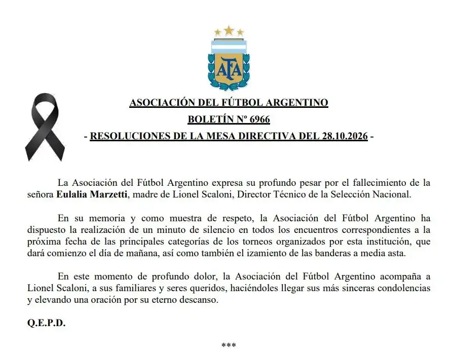 AFA COMUNICADO