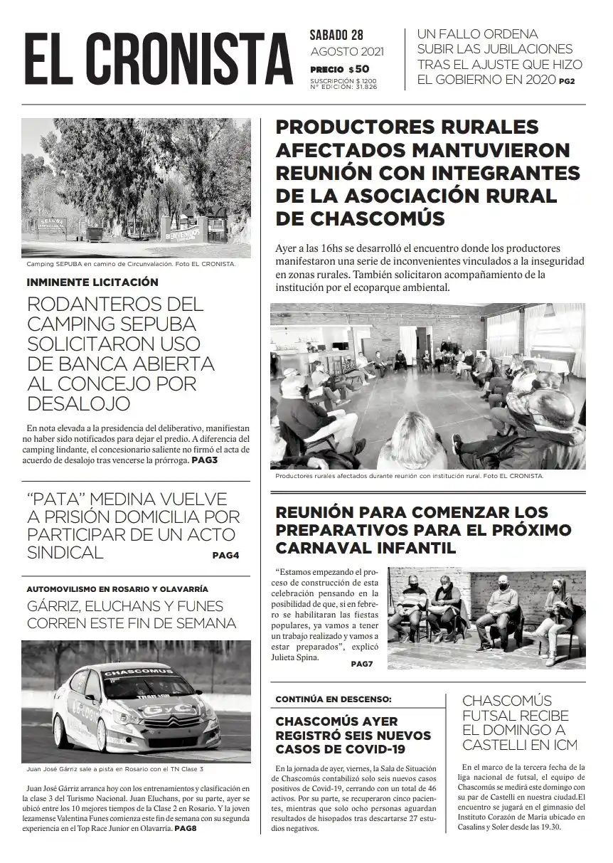 Tapa 28 de agosto 2021