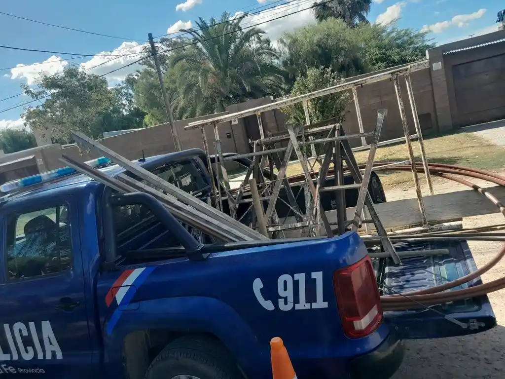 Las herramientas que habían sido robadas del obrador.