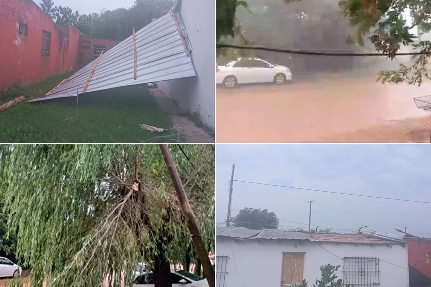 Fuerte temporal en el sur entrerriano: hubo voladuras de techos y árboles caídos