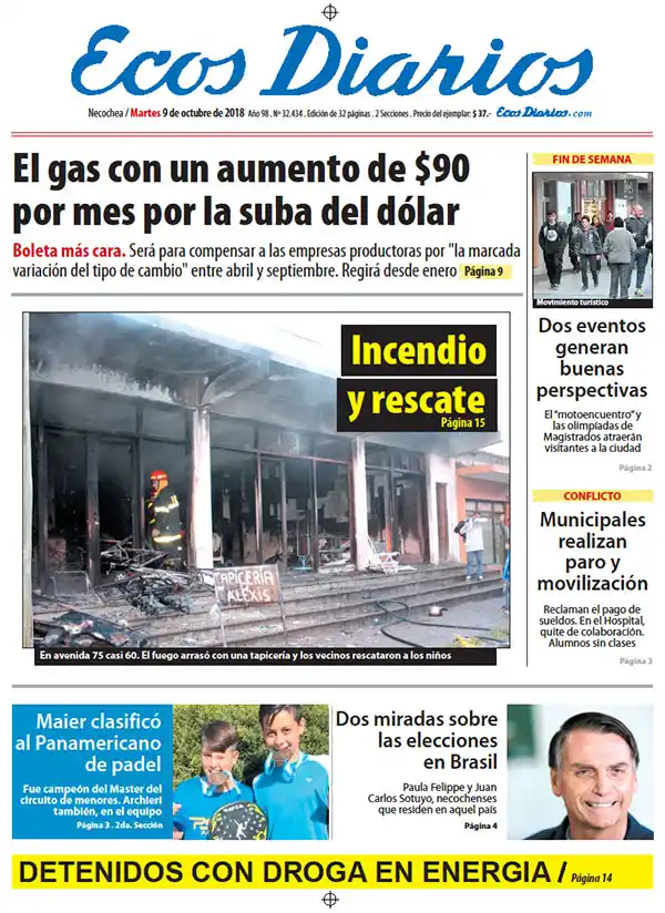 Tapa del 9 de octubre de 2018