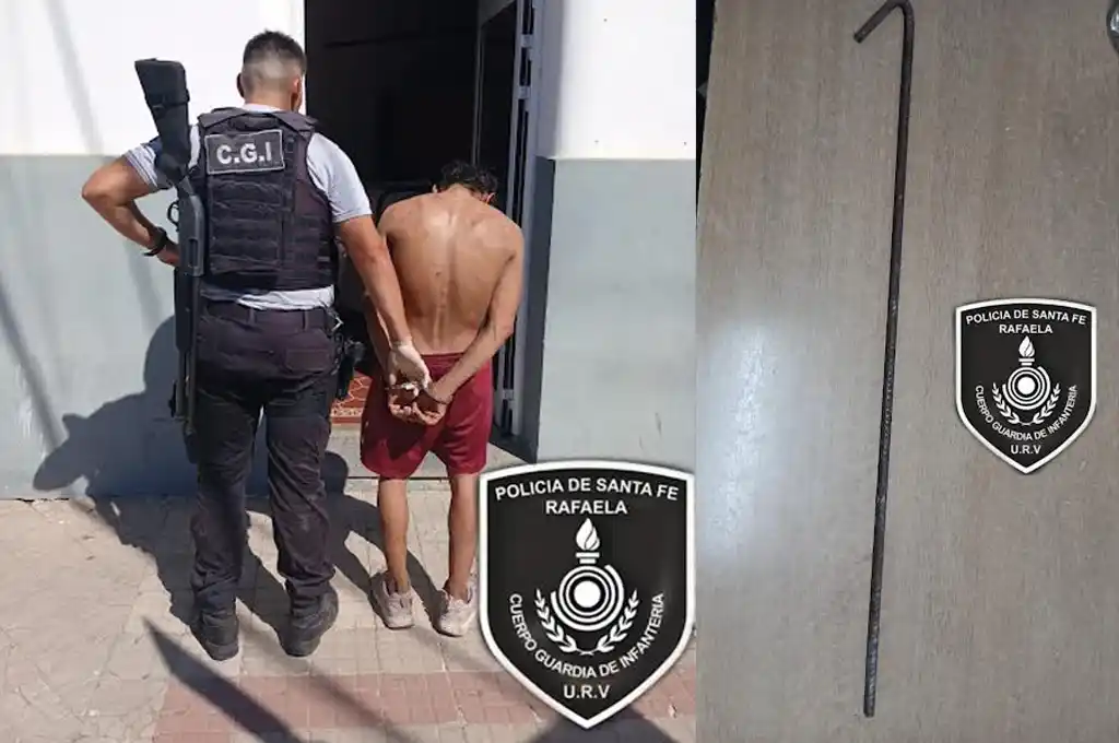 Intentó huir de la policía y agredió a un agente con un hierro: estaba prófugo por otro delito