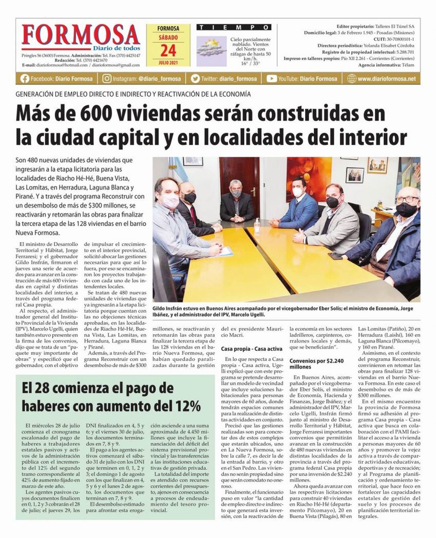 Tapa y Contratapa 24 de julio de 2021