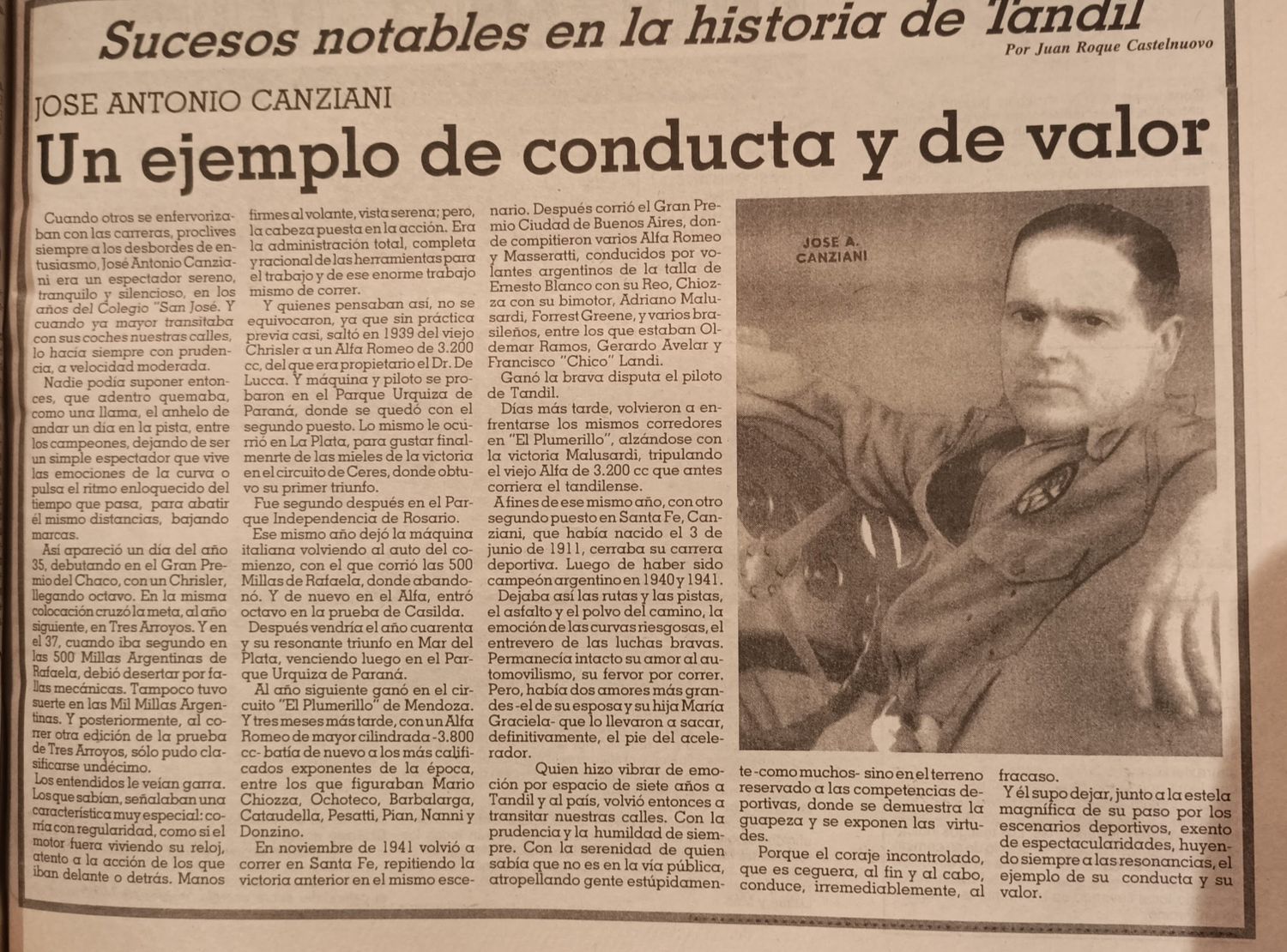 José Antonio Canziani: un ejemplo de conducta y de valor