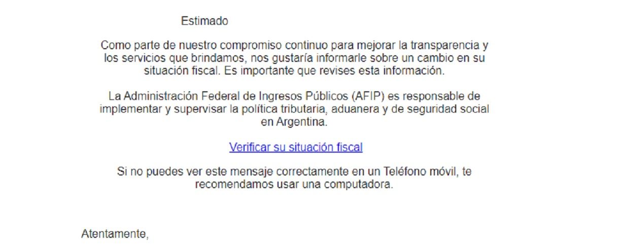Estafas: qué hacer si me llega un mail de AFIP
