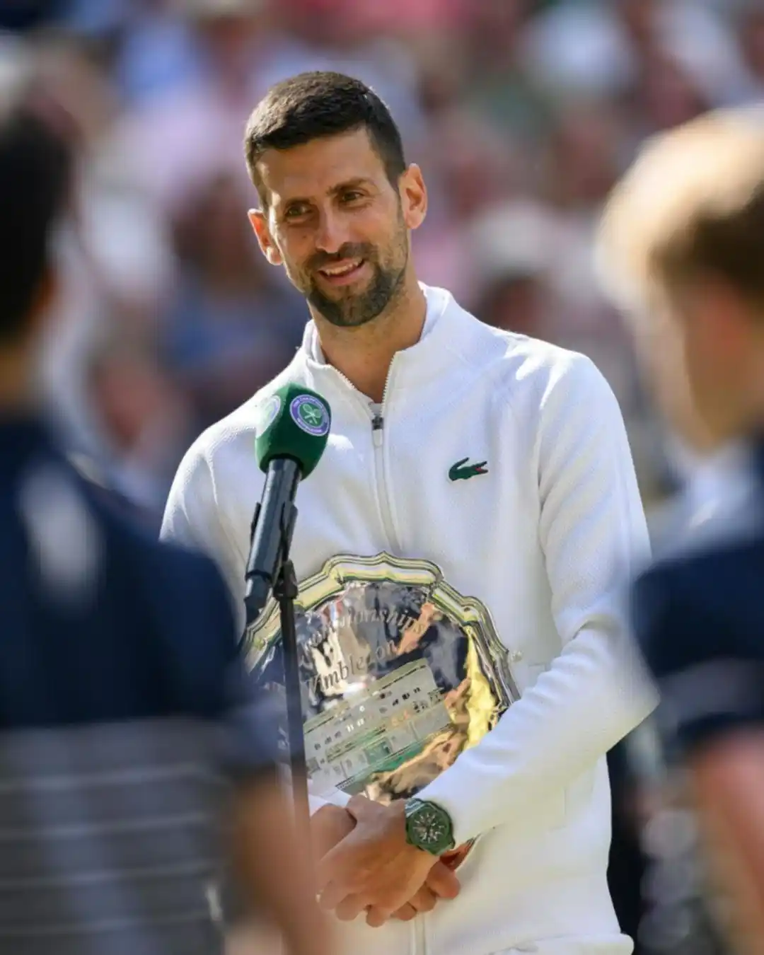 Novak Djokovic luego de perder la final de Wimbledon
