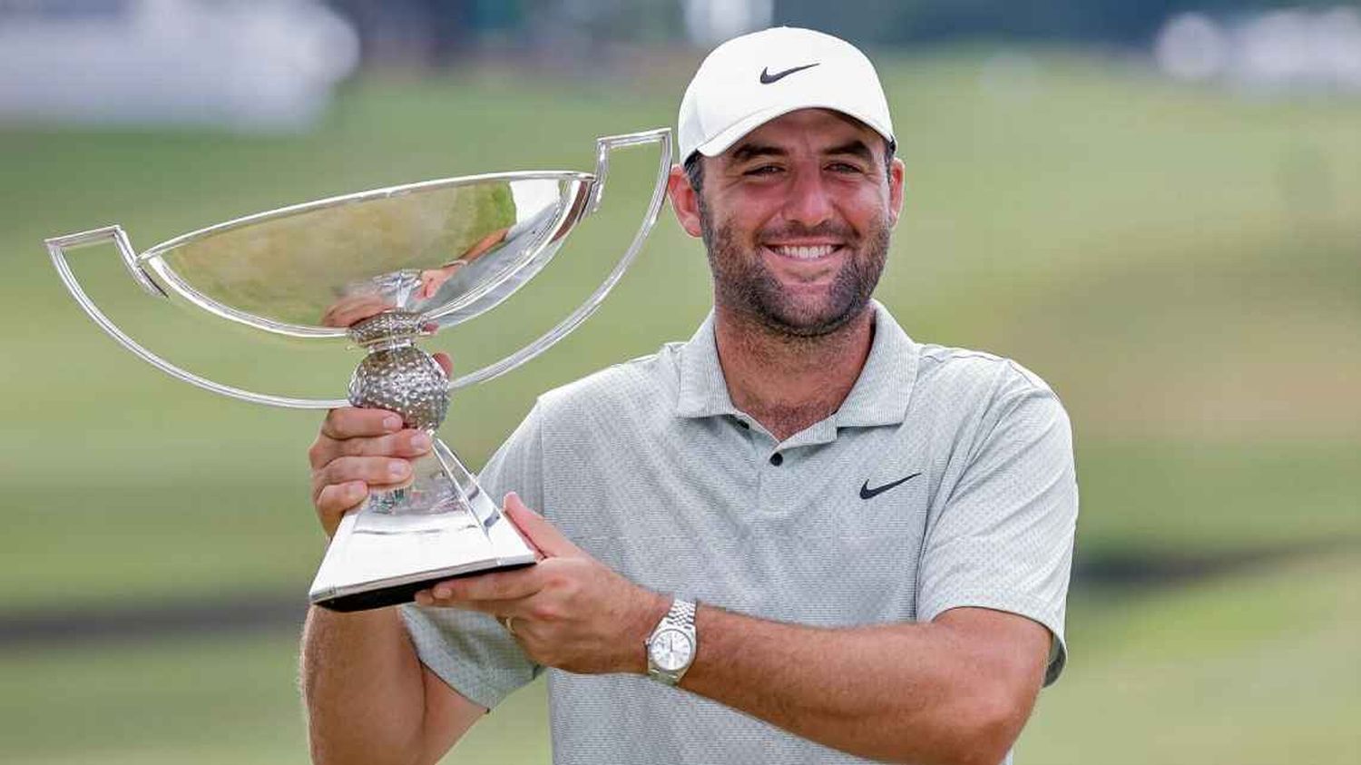 Scottie Scheffler joined Tiger Woods and Vijay Singh as the only players since 2000 to win at least seven PGA Tour.