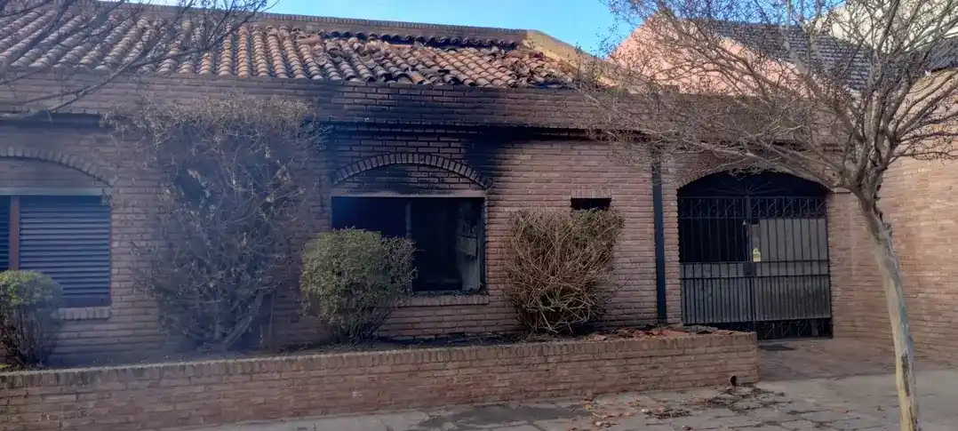 La vivienda afectada en el centro loberense