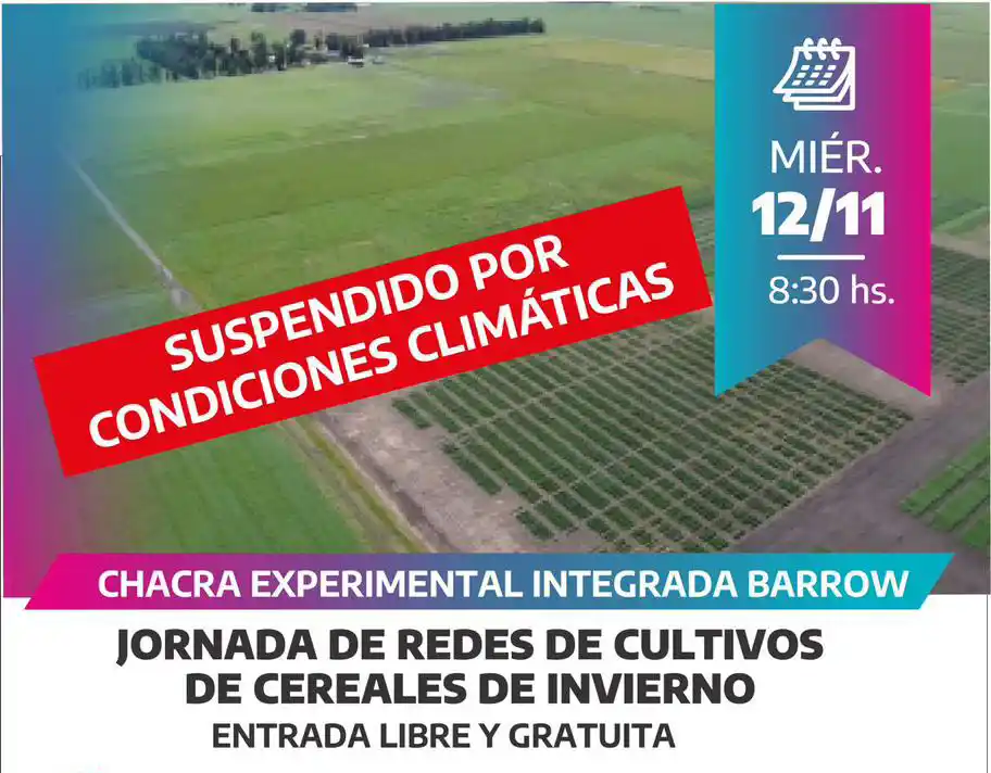 La lluvia generó la suspensión de la jornada de la Chacra