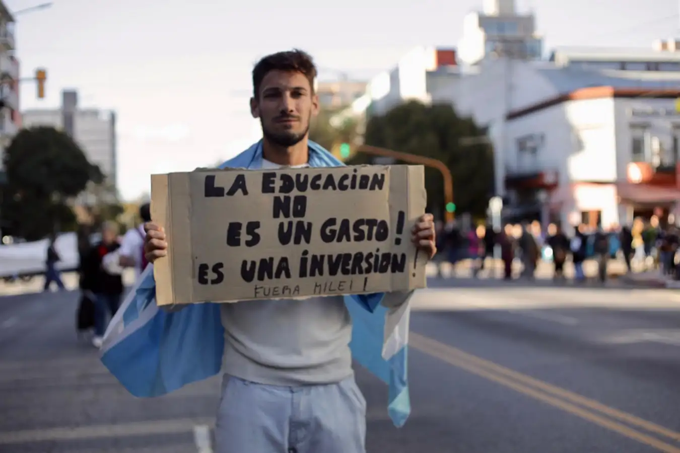 Imagen de la Marcha Federal Universitaria en Mar del Plata.