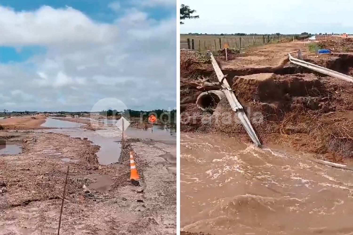 ¡Atención! La Ruta 70s está totalmente cortada por agua anegada