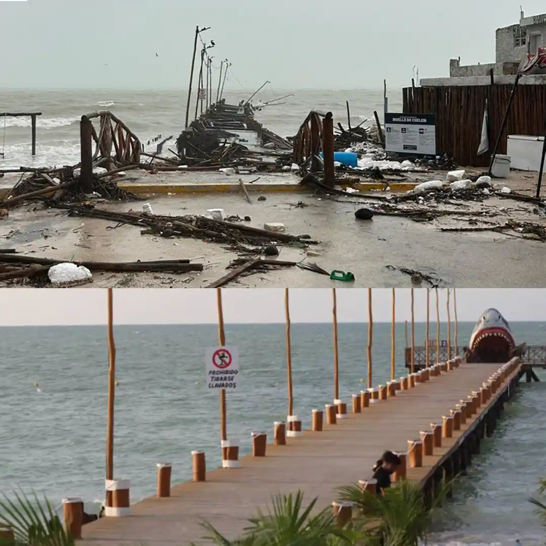 El muelle del Megalodón en Chelem, Yucatán,