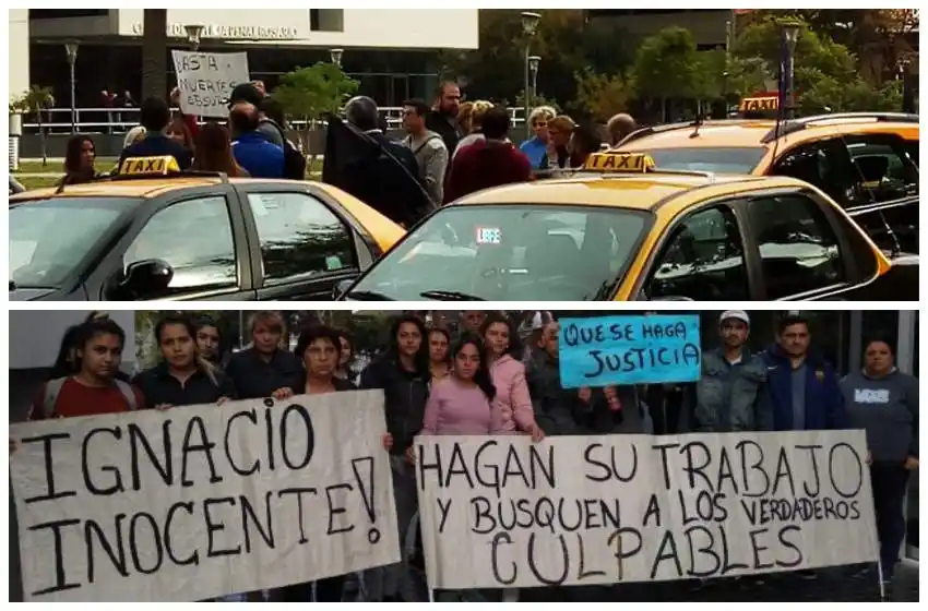 Manifestaciones cruzadas en el Centro de Justicia Penal: taxistas pidieron seguridad, familiares por la liberación del imputado