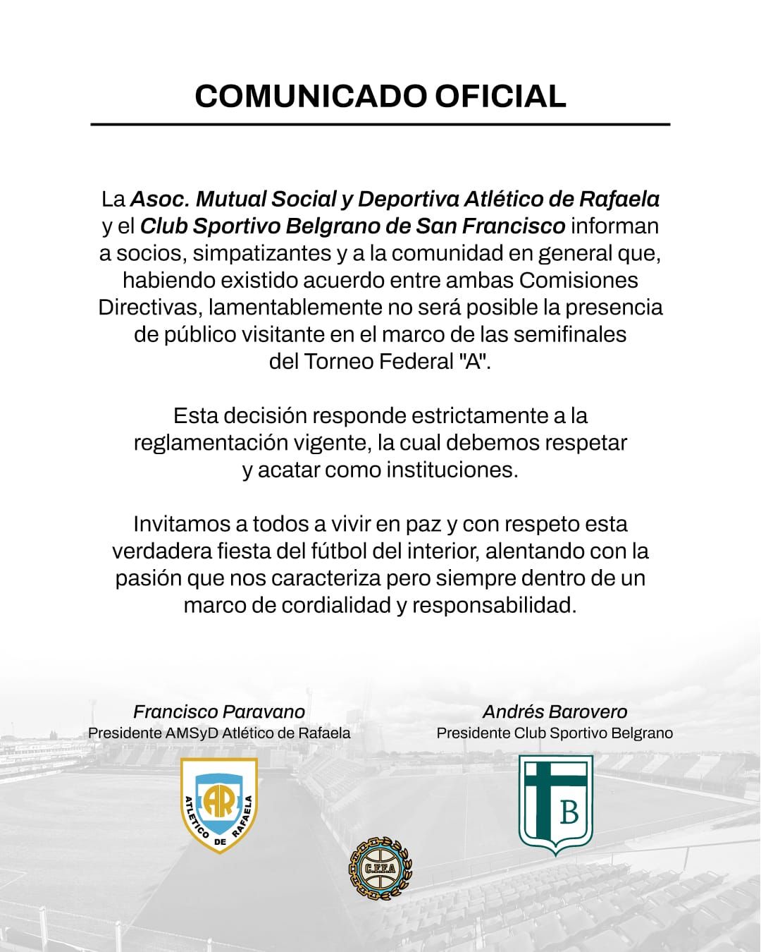 cOMUNICADO sPORTIVO
