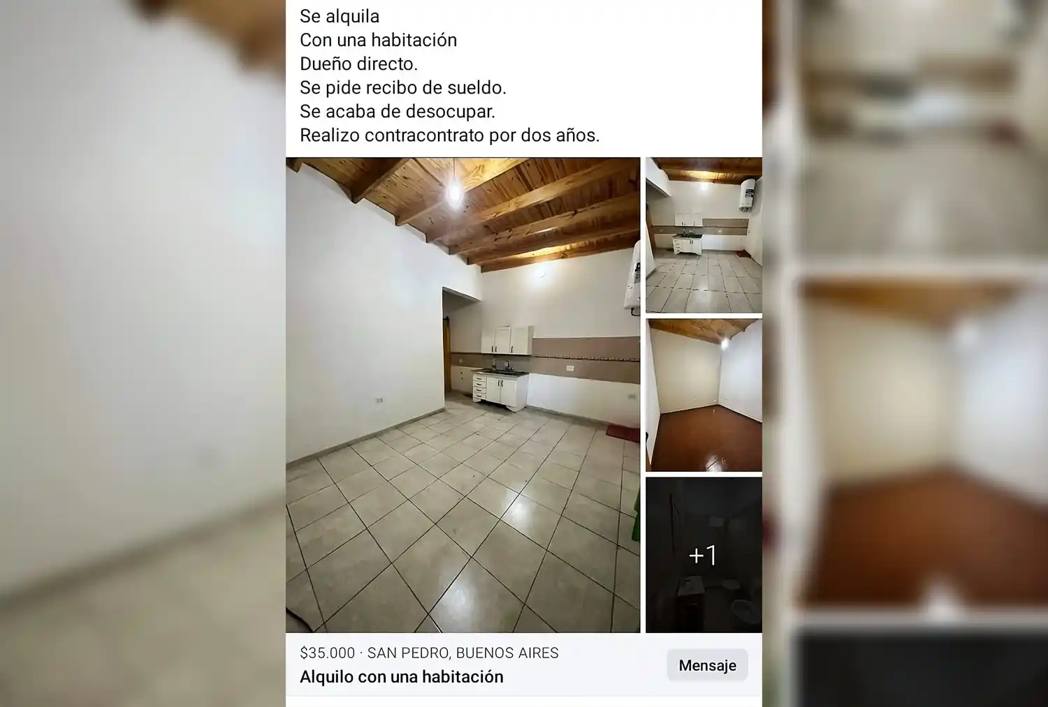 Otro intento de estafa con alquileres falsos publicados en Facebook