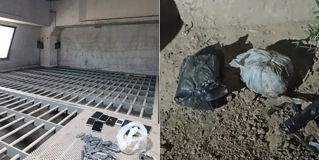 Hallaron "panes" de marihuana enterrados y más de 1.200 "chuzas" en la cárcel de Flores