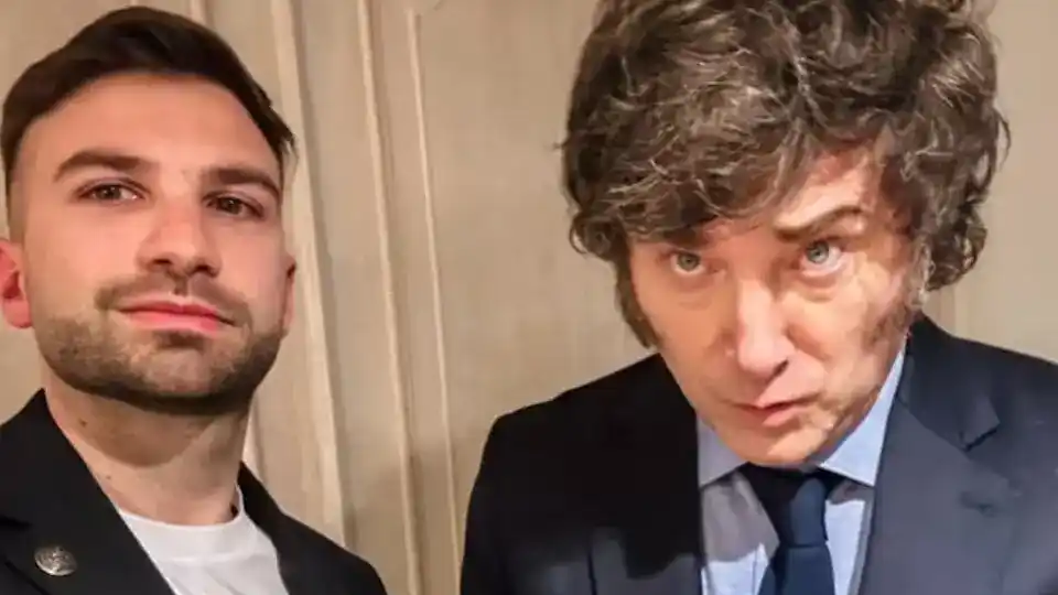 El presidente Javier Milei con el imputado en la causa $LIBRA, el trader Mauricio Novelli.