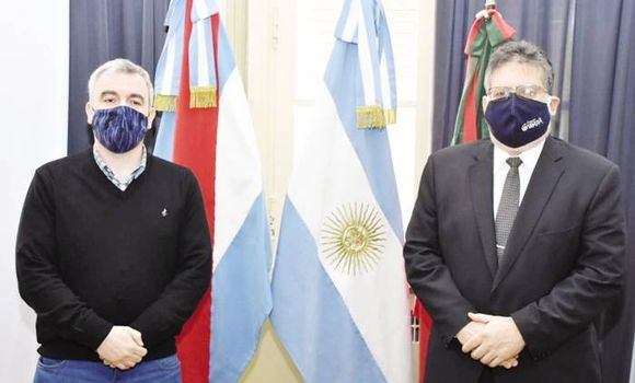 Francolini recibió al nuevo presidente del Centro de Comercio, Adrián Lampazzi