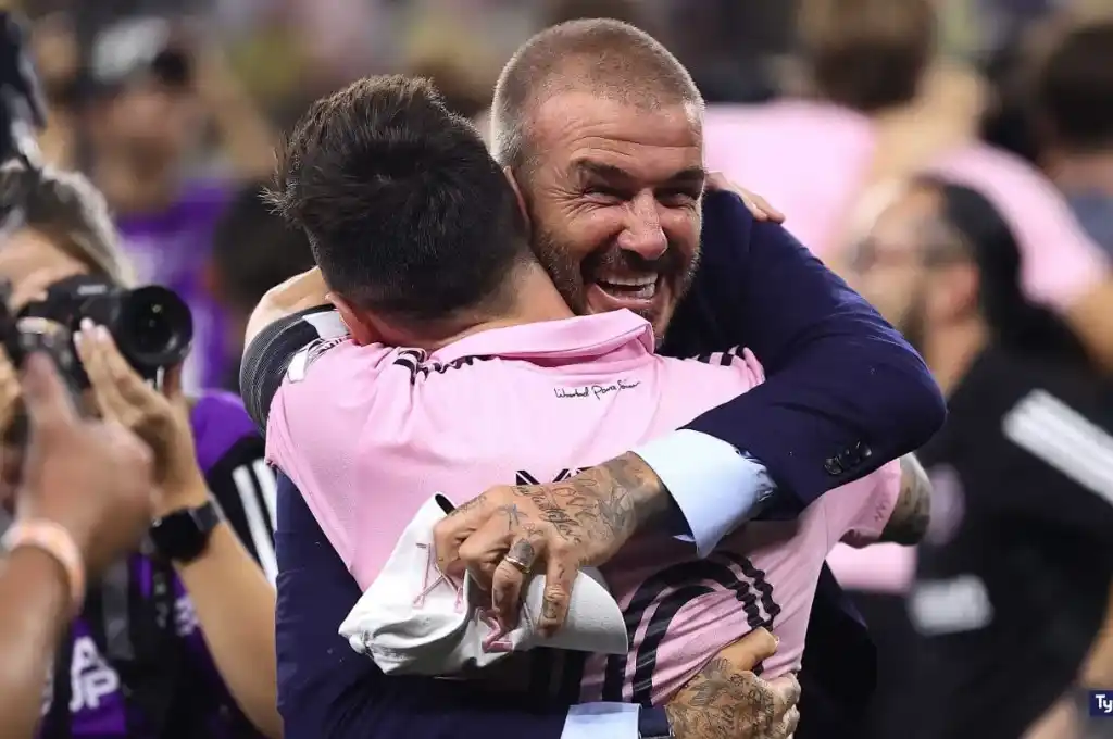 David Beckham y Lionel Messi