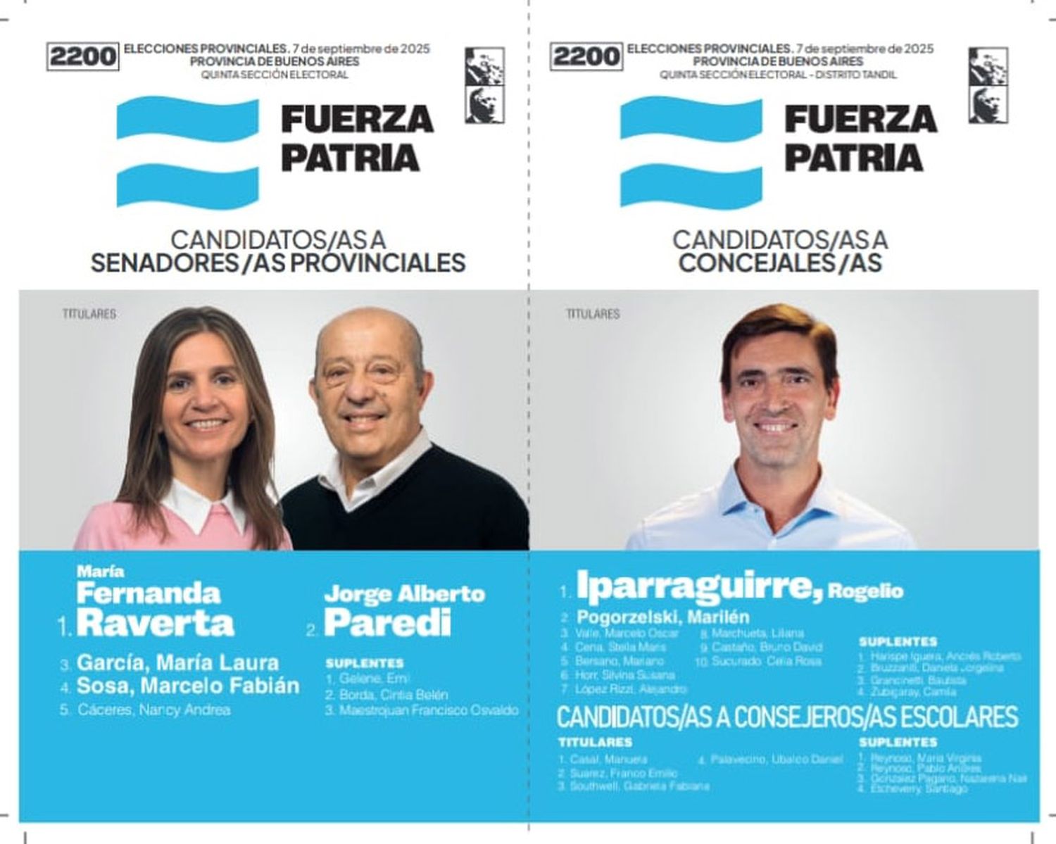 Elecciones 2025: la boleta de Fuerza Patria en Tandil