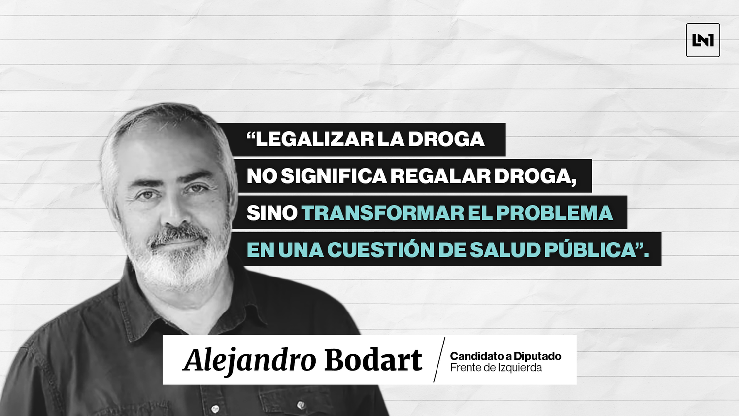 Alejandro Bodart propone legalizar las drogas para "terminar con el negocio narco y tratarlo como un problema de salud"