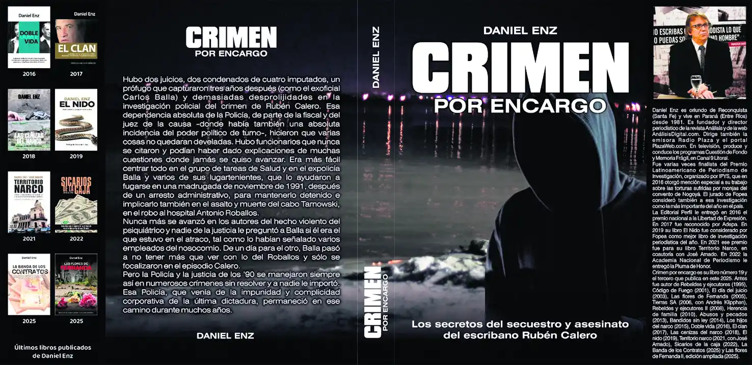 Nuevo libro de Daniel Enz: El caso Calero y el atraco y muerte en el Roballos