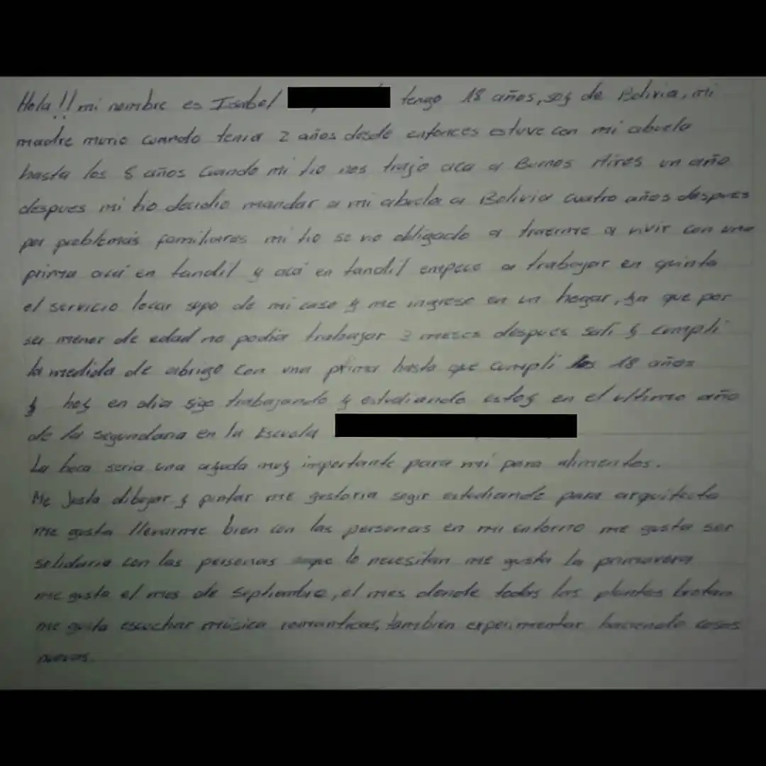 Buscan quien pueda apadrinar a Isabel, una joven que sueña con ser arquitecta