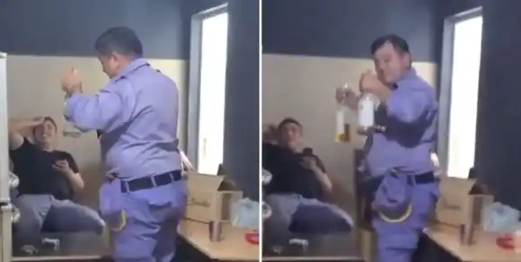 ¿Quién se ha tomado todo el vino?: policías fueron grabados tomando vino en una comisaria