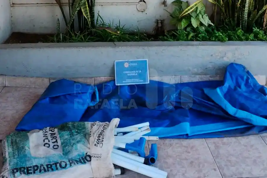 Le ganó el calor: recuperaron una pileta tipo Pelopincho robada hace 2 semana en la ciudad