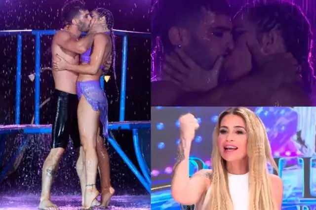 A Florencia Peña  Jimena Barón y su bailarín en el Aquadance