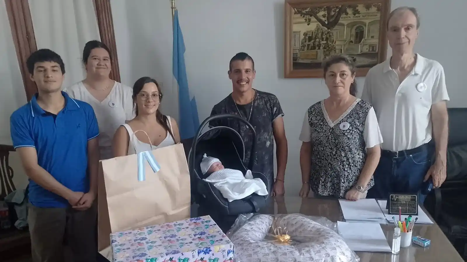 Piero, el primer bebé homenajeado por la Asociación Sanmartiniana.