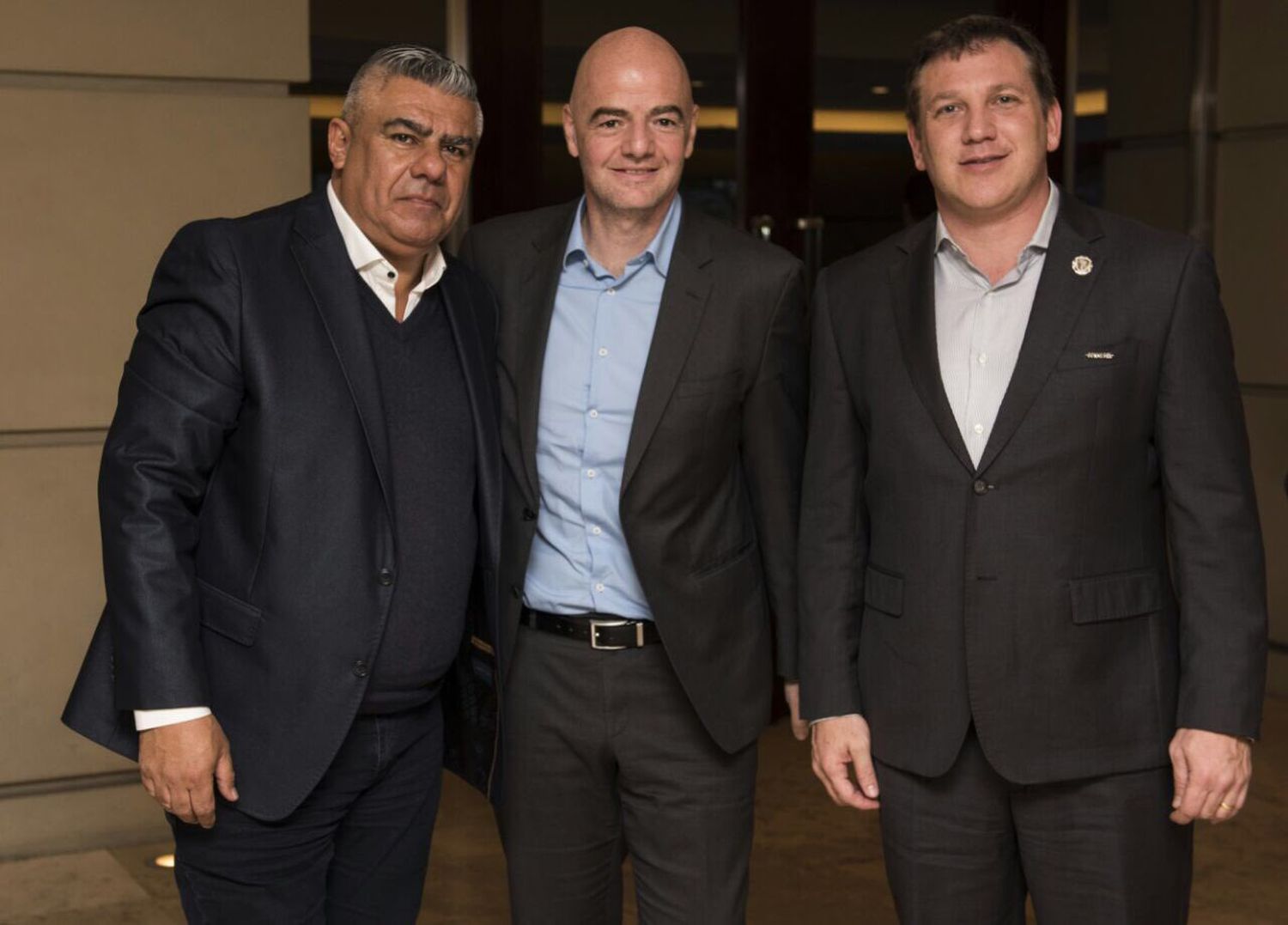 Tapia, Infantino y Domínguez, en el anuncio.