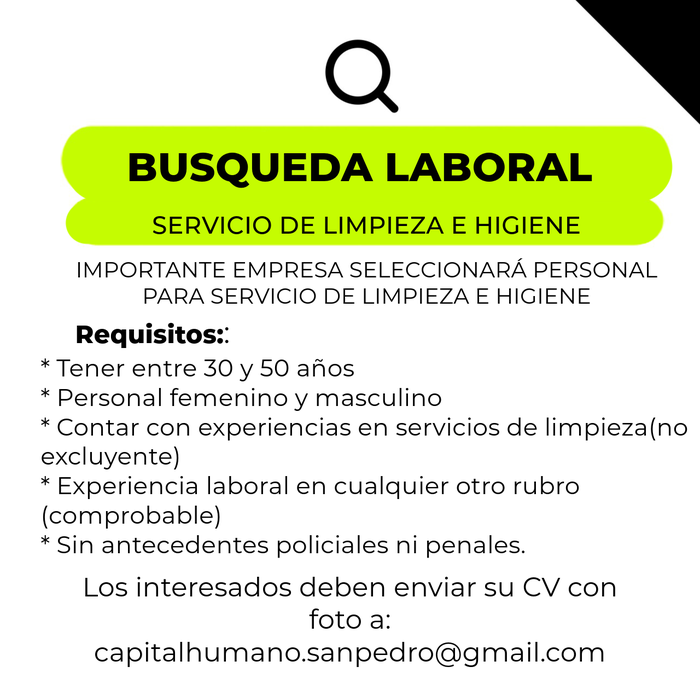 empleo limpieza