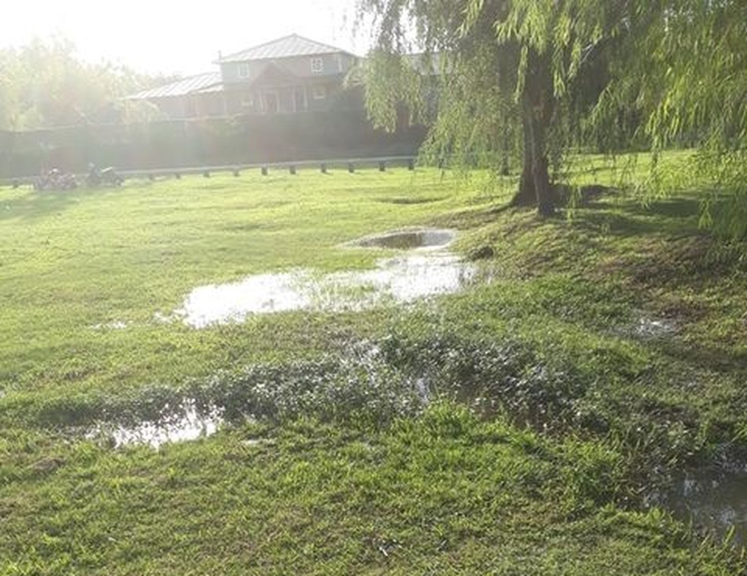 Reclamo por agua acumulada en el Paseo Público 2