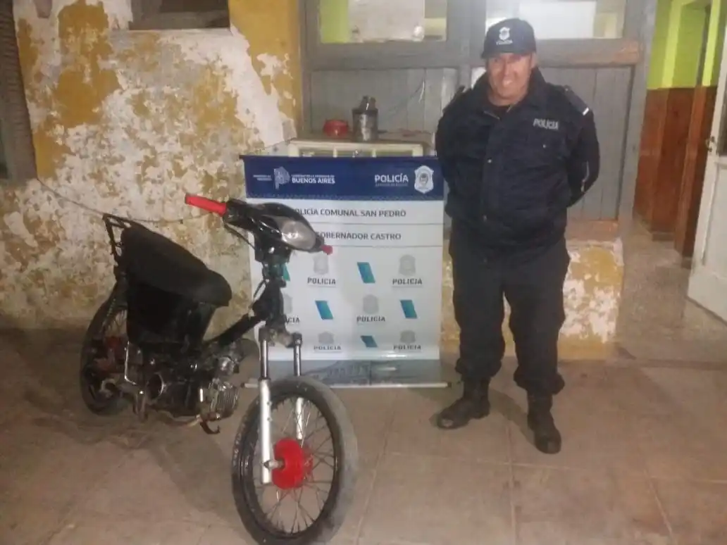 Gobernador Castro: secuestraron una moto en el acceso