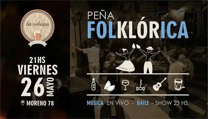 Esta noche: Peña folklórica gratuita en La Solapa 