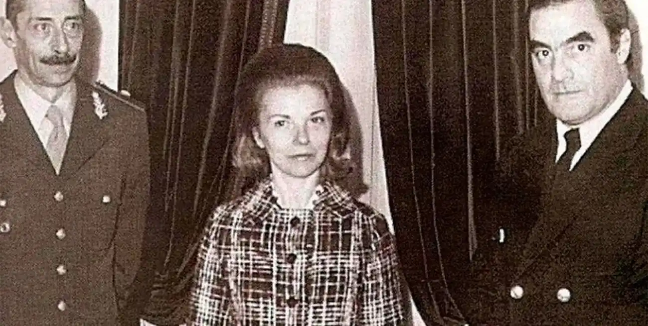 Imagen que reúne a tres protagonistas directos de esta parte terrible y trágica de nuestra historia: Jorge Videla, Isabel Perón y Emilio Massera.