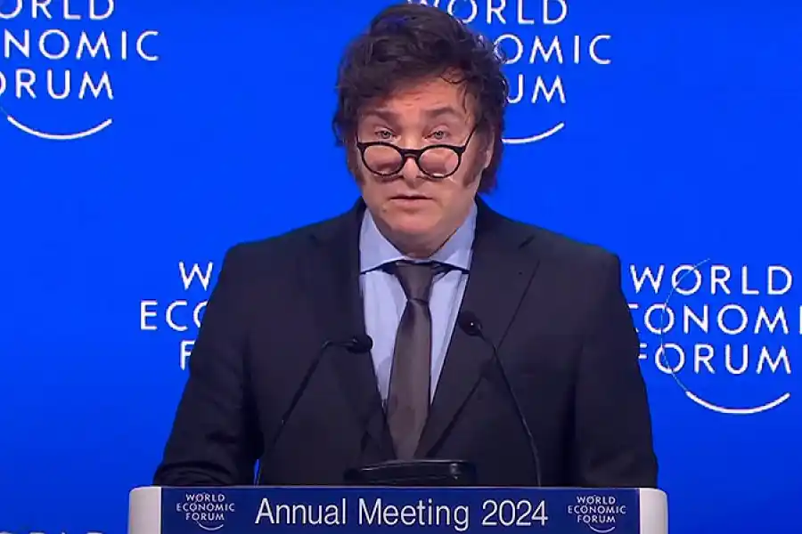 Milei habla hoy en Davos